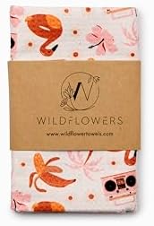 Wildflowers Microfiber Kitchen Towels | Flamingo & Smiley Faces Pattern| Waffle - Image 4