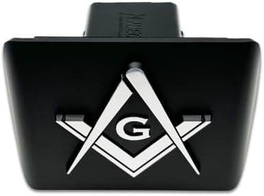 Masonic Chrome 3D Logo Matte Black Trailer Hitch Cover - Image 7