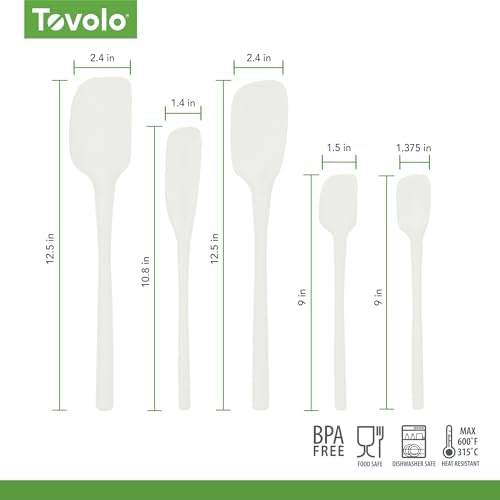 Tovolo Flex Core 5 Piece Silicone Spatula Set Heat Resistant All Silicone - Image 6
