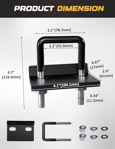 RETRUE Anti Rattle Hitch Tightener 1.25"-2", Rubber Coated Hitch Stabilizer - Image 6