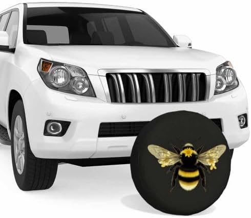 Big Bee Spare Tire Cover Yellow Flowers Furry Queen Bee Cute Tentacles - Image 7