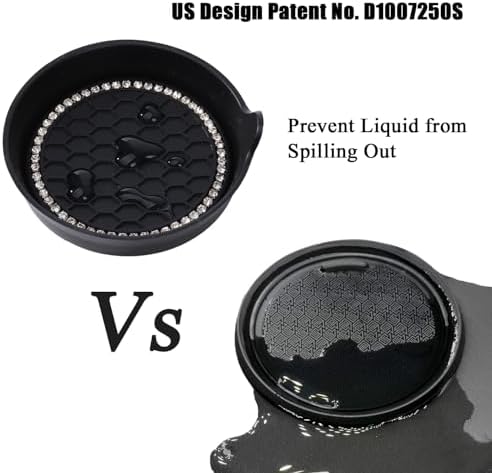 Amooca 4-Pack Car Cup Holder Coaster Bling Crystal Rhinestone Car Interior - Image 6