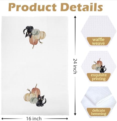 Fall Cat Kitchen Towels Set - Image 5
