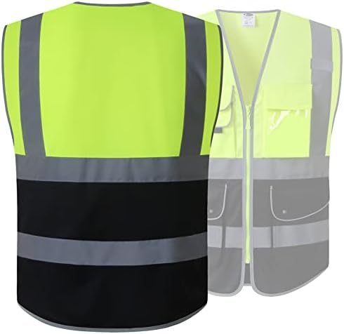 JKSafety Safety Vest for Men Women Reflective Hi Vis JK150 YBlack XL - Image 5