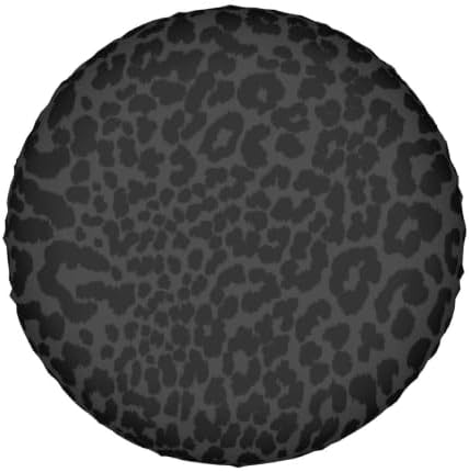 15 Inch Black Leopard Print PVC Leather Spare Tire Cover - Image 7