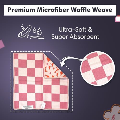 Reversible Microfiber Washcloths, Waffle Weave Dish Cloths - Image 6