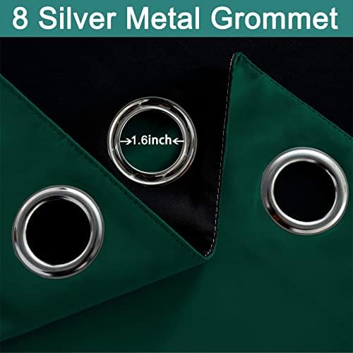 Yakamok Dark Green 100% Blackout Curtains 84 Inches Long 52" Wide 2 Panels - Image 6