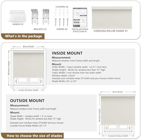 AOSKY Cordless Blackout Roller Shade - Image 6