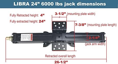 LIBRA Set 4 6000lbs 24" Camper RV Trailer Stabilizer Leveling Scissor Jacks - Image 5