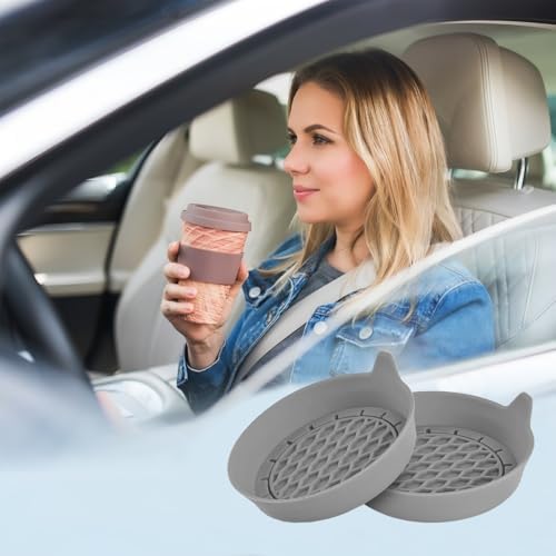 Zpana 4PCS Car Cup Holder Coasters, Silicone Non-Slip Vehicle Cup Recessed Mats - Image 6
