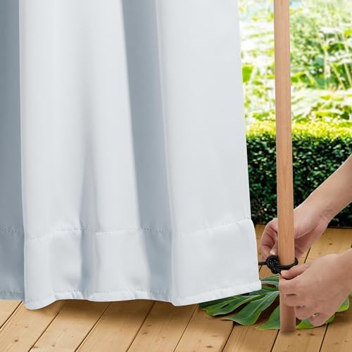 NICETOWN Gazebo Curtains Outdoor Waterproof W100 x L84 in Greyish White - Image 6