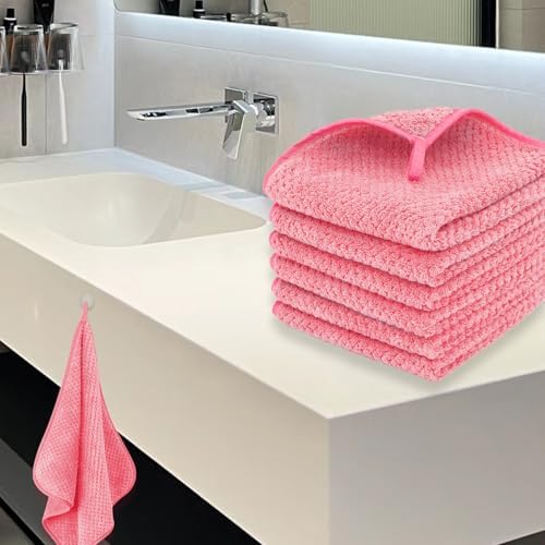 MaopaoBeauty 6 Pack Washcloth Towels Set, Waffle Hand Towels Set, Microfiber - Image 7