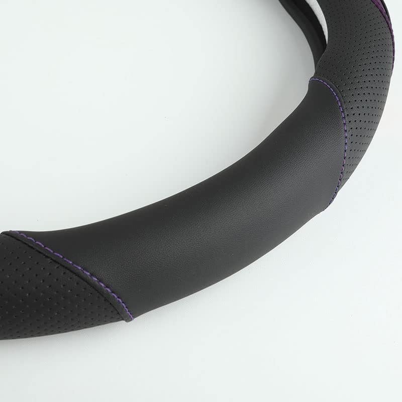 Szttswamp Car Steering Wheel Cover, Microfiber Leather Purple 14.5-15 Inch - Image 4
