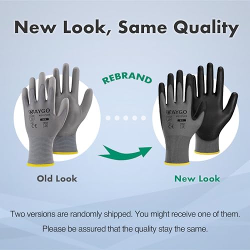 KAYGO Safety Work Gloves for Men Women, PU Coated Palm & Fingers - Image 5