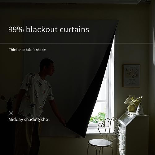 AJAZZ 100% Window Blinds Blackout Portable Blackout Curtains Adhesive Curtains - Image 6