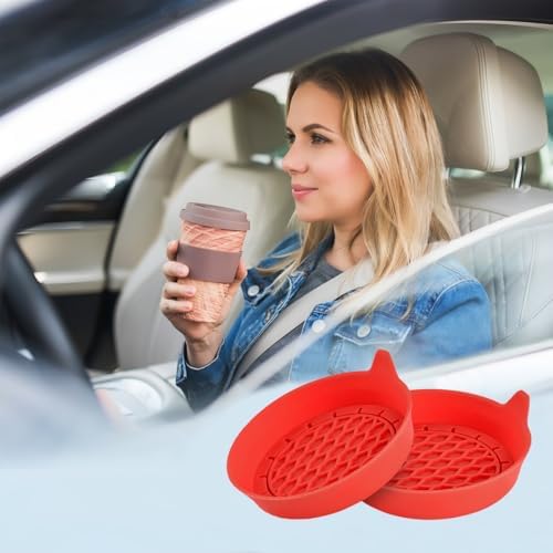 Zpana 4PCS Car Cup Holder Coasters, Silicone Non-Slip Vehicle Cup Recessed Mats - Image 6