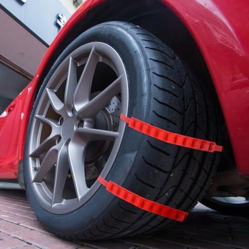TIDTALEO 15pcs Car Tire Anti-skid Tie Emergency Snow Tire Chains Orange Plastic - Image 7