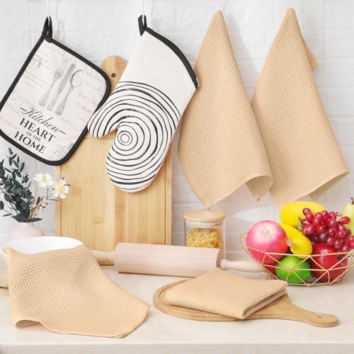 Homaxy 100% Cotton Waffle Weave Kitchen Dish Cloths 8-Pack - Image 6