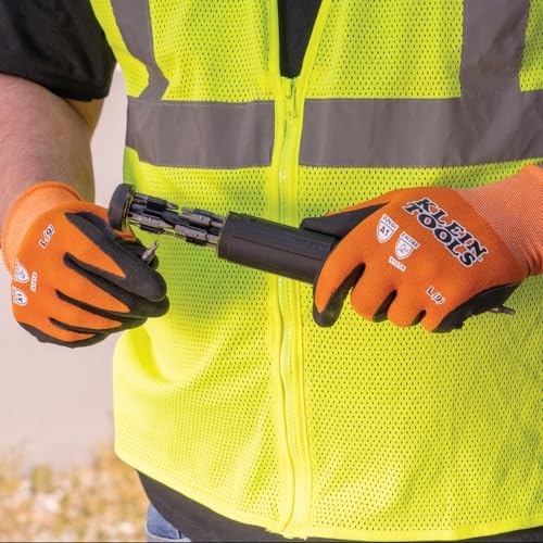 KLEIN TOOLS 60580 Work Gloves, Knit Dipped Cut Resistant ANSI A1 Nitrile Coated - Image 6