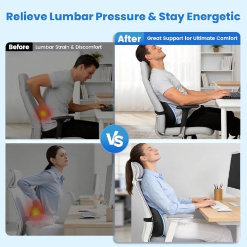 Lumbar Support Pillow, Memory Foam Back Cushion - Image 7