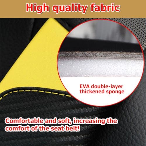 AUCELI 2PCS Carbon Fiber Car Seat Belt Cover, Breathable Leather - Image 6