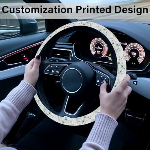 Leaf Steering Wheel Cover, Cute Print Steering Wheel Cover Protector, Ultra - Image 7