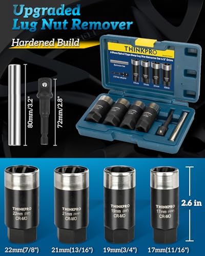 Locking Lug Nut Removal Tool 6 Pieces Deep Lug Nut Extractor Set - Image 6