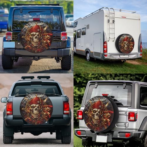 Rv Spare Tire Cover Wheel Pirate Skull Funny Tire Covers Wheel Protectors - Image 6