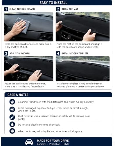 Dashboard Mat Cover for Jeep Gladiator JT 2020 2021 2022 2023 Nonslip Center - Image 7