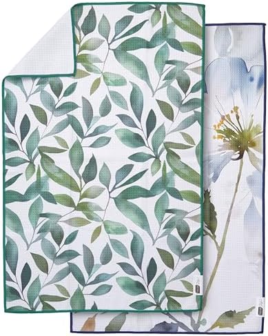 Ritz Waffle Microfiber Kitchen Towel 2pc Set – Flower Trio and Leaf – - Image 6