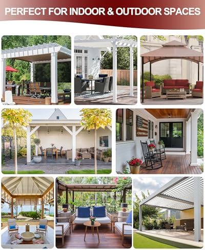 White Grommet Outdoor Curtains for Patio Waterproof 8 Pcs 54x120 In - Image 7