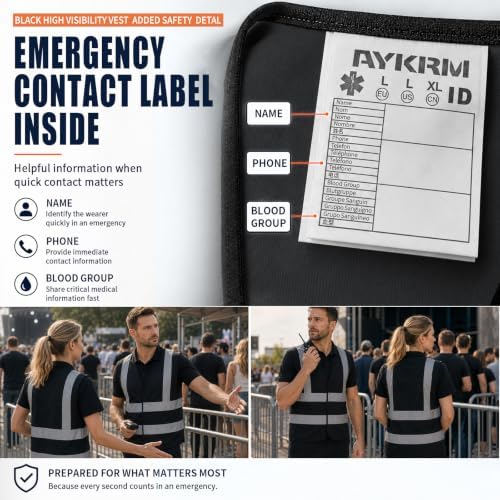 AYKRM 12 colour High visibility viz vest hi vis viz reflective work - Image 6