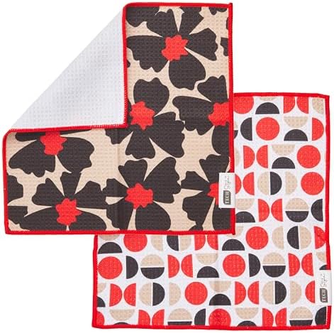 Ritz 6-Piece Flowers & Moons Microfiber Dish Cloth Set – Retro Mid-Century - Image 6