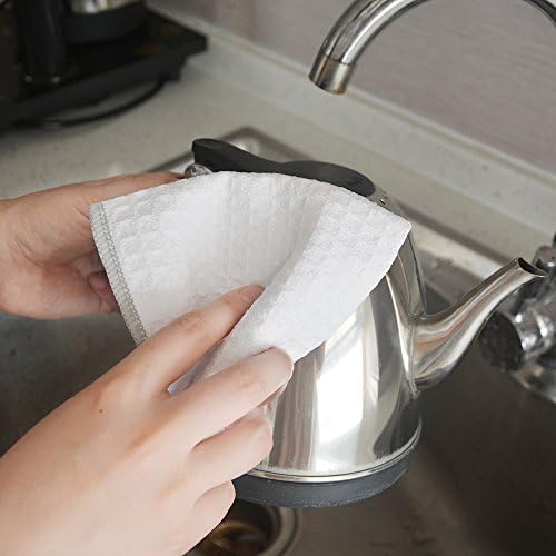 KinHwa Waffle Microfiber Dish Cloths White Kitchen Towels, Cleaning Cloth - Image 6