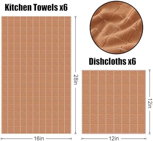 Homaxy Microfiber Kitchen Towels and Dishcloths Sets, 12 Pack - Image 6