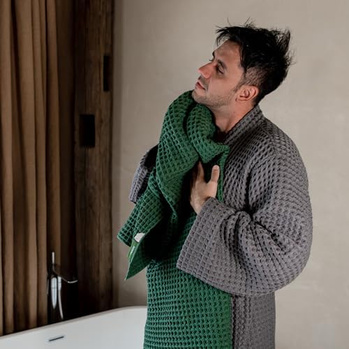 Luxury Organic Japanese Cotton Waffle Bath Towel | Thick, Quick Dry Bathroom - Image 6