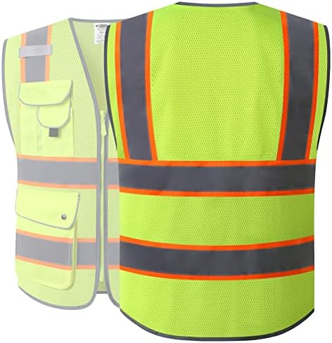 JKSafety Safety Vest for Men Women Reflective Hi Vis JK100 Yellow 5XL - Image 5