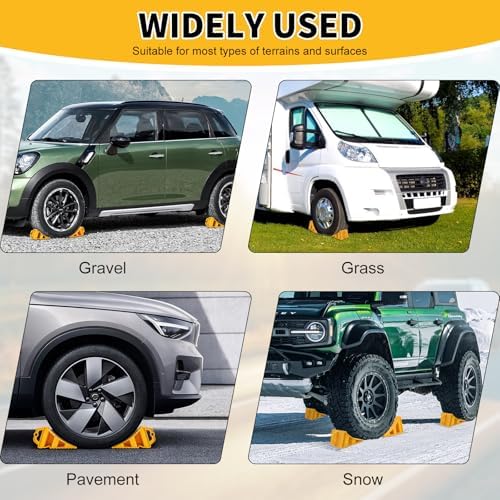 Wheel Chocks for Trailers, 4 Pack Hard Plastic RV Wheel Chocks - Image 7
