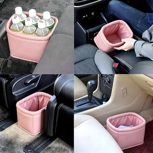 Leather Car Trash Can, Luxury Leakproof Car Organizer - Image 5