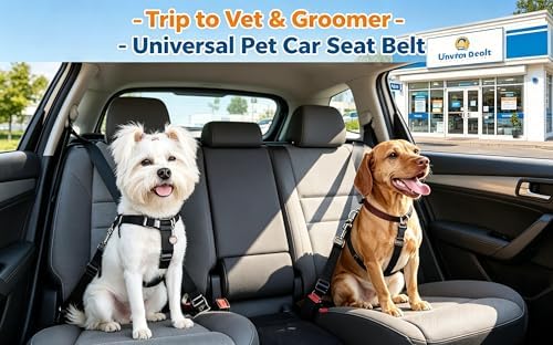 MAGIKON Dog Seat Belt 3-Pack, Adjustable Heavy-Duty Nylon Car Harness - Image 7