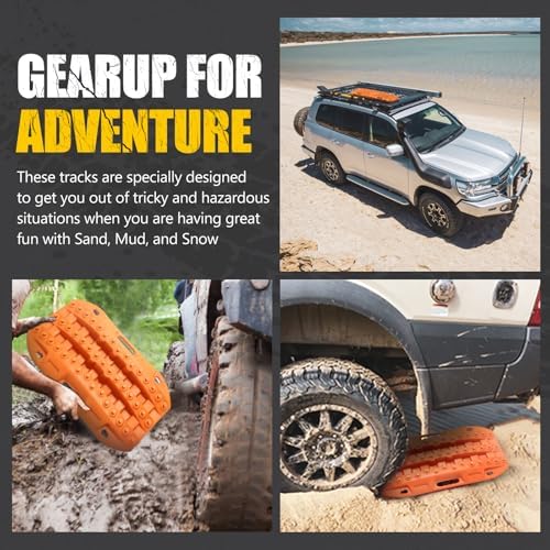 BUNKER INDUST Off Road Traction Boards, Snow Ramps-Orange Tire Traction Tool - Image 7