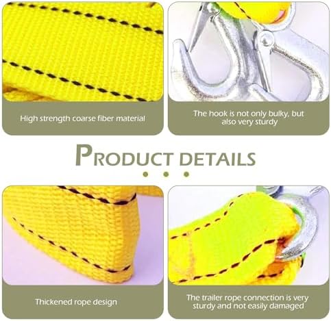 Car Tow Strap with Hooks, 20Ft Nylon Emergency Recovery Towing Strap, 30000 lbs - Image 6