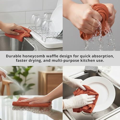 PurpleEssences Solid Kitchen Cloths, Dish Cloth 12x12 Set of 6 - Image 6