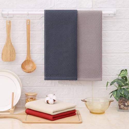 Kitinjoy 100% Cotton Waffle 4-Pack Kitchen Towels - Image 6