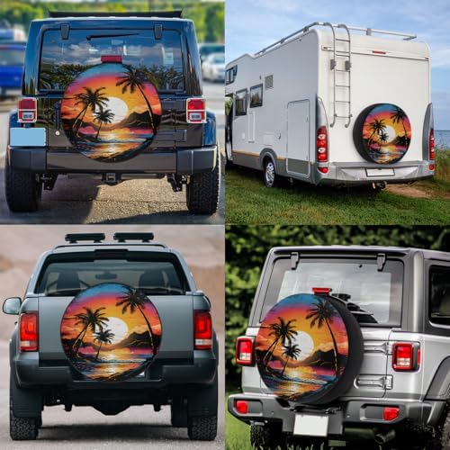 Rv Spare Tire Cover Wheel Sunset Palm Beach Tire Covers Wheel Protectors - Image 6