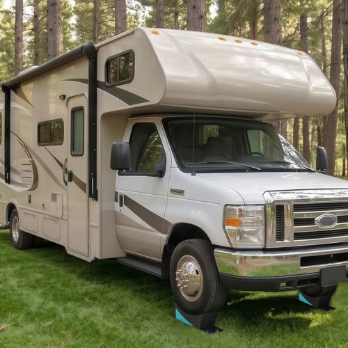 OULEME 2 PK RV Leveling Block, Dual Axle Trailer Curved Leveler Ramp - Image 7