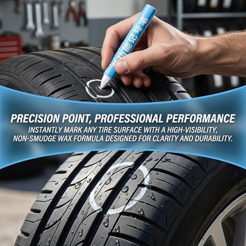 KESYOO White Tire Marker Pen 8pcs Wax Based - Image 7