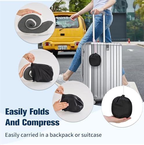 Cirorld Neck Pillow for Traveling, Travel Pillows for Airplanes Light Grey - Image 6