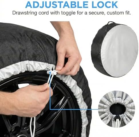 Spare Tire Cover with Handle, 420D Oxford Cloth Tire Storage Bag, Wheel - Image 7