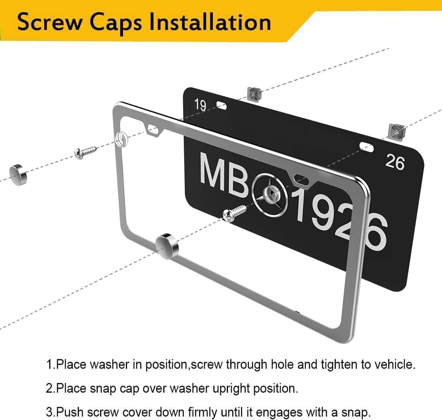 License Plate Frame for Pink Bow Stainless Steel License Plate Frames Holder Covers Rust-Proof Auto Parts Decoration with Screws License Plate Holder for Car Accessories 12x6 Inch